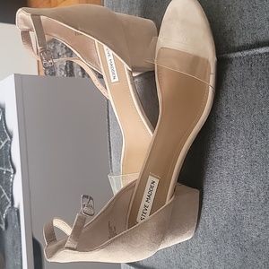 Steve Madden Irenee Sandal- Clear and Suede 12M